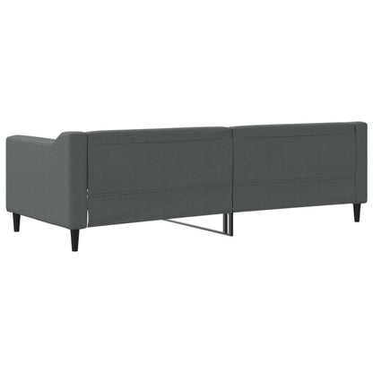 Sofá-cama 80x200 cm tecido cinzento-escuro