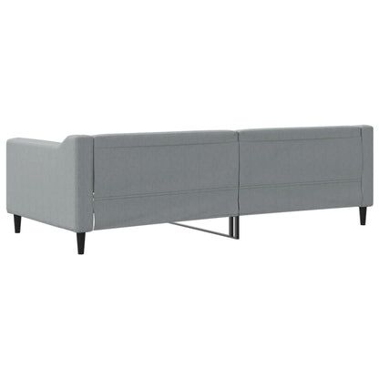 Sofá-cama 90x200 cm tecido cinzento-claro