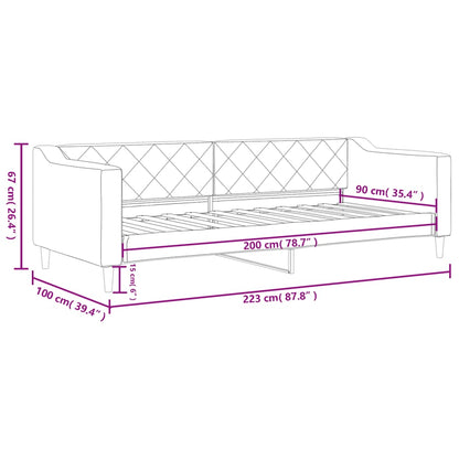 Sofá-cama 90x200 cm tecido cinzento-claro