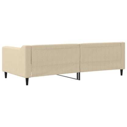 Sofá-cama 90x200 cm tecido cor creme