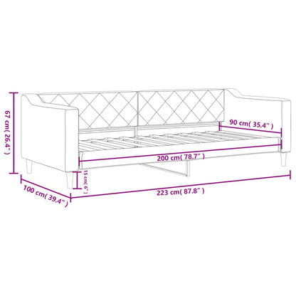 Sofá-cama 90x200 cm tecido cor creme