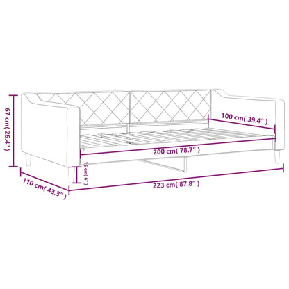 Sofá-cama 100x200 cm tecido cinzento-acastanhado