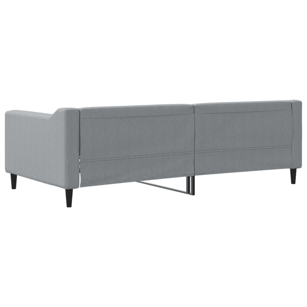 Sofá-cama 90x190 cm tecido cinzento-claro