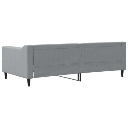 Sofá-cama 90x190 cm tecido cinzento-claro