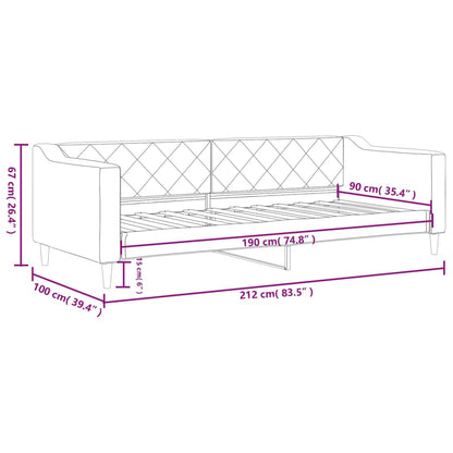 Sofá-cama 90x190 cm tecido cinzento-claro