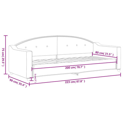 Sofá-cama 80x200 cm tecido cinzento-acastanhado