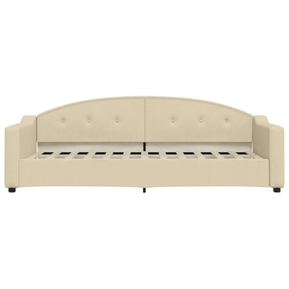 Sofá-cama 80x200 cm tecido cor creme