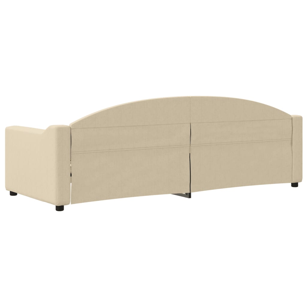 Sofá-cama 80x200 cm tecido cor creme