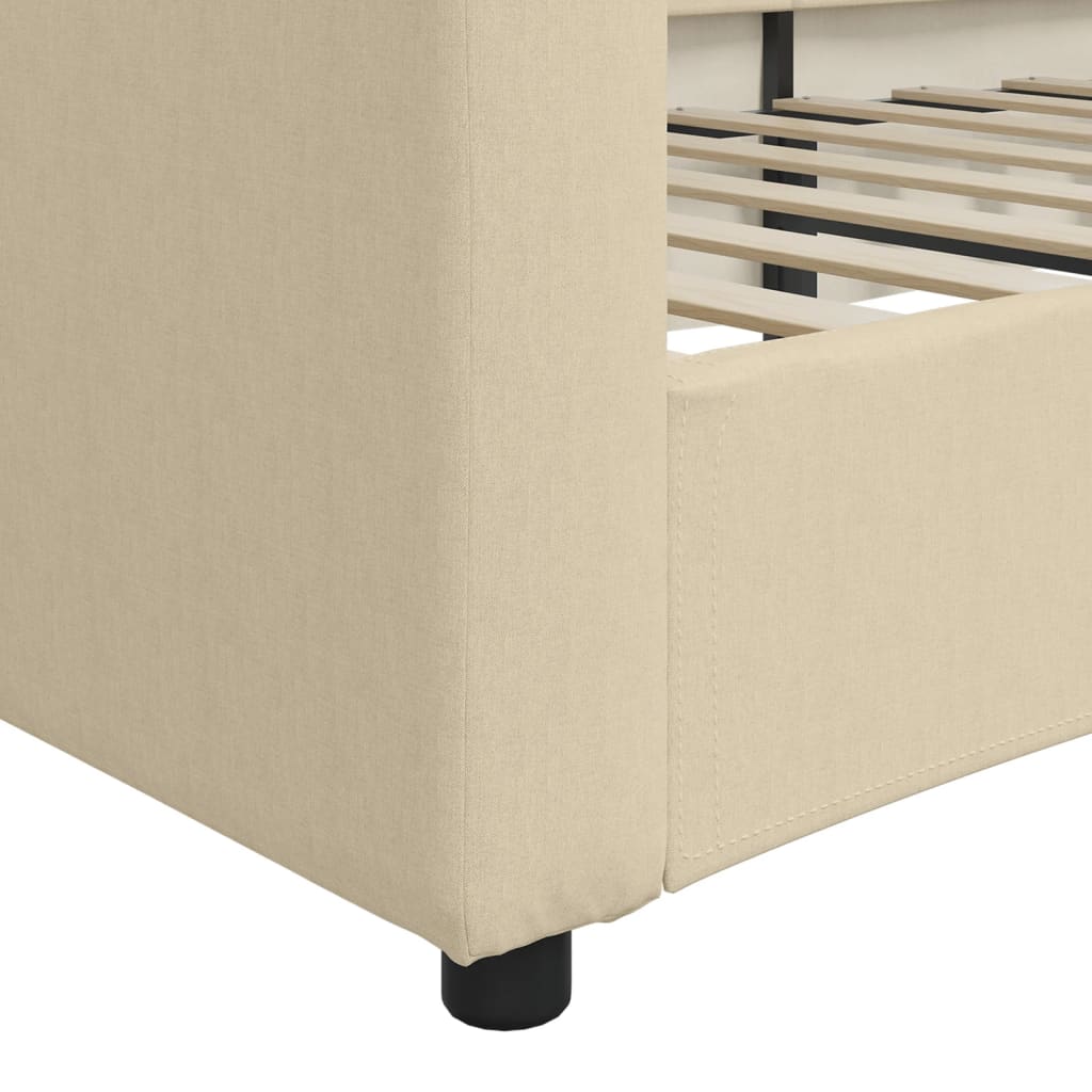 Sofá-cama 80x200 cm tecido cor creme