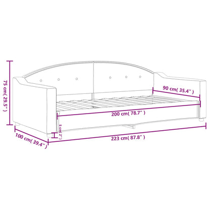 Sofá-cama 90x200 cm tecido cinzento-claro