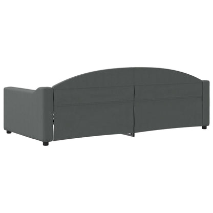 Sofá-cama 90x200 cm tecido cinzento-escuro