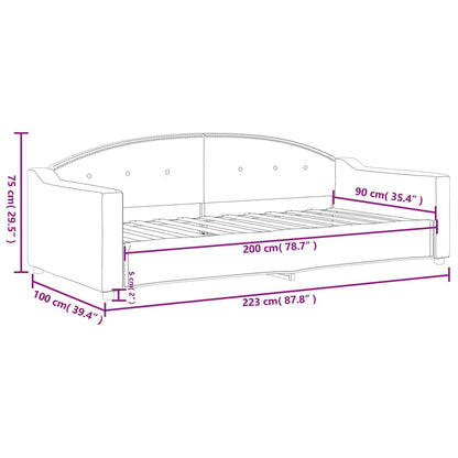 Sofá-cama 90x200 cm tecido cinzento-escuro