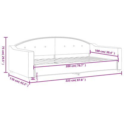 Sofá-cama 100x200 cm tecido cinzento-escuro