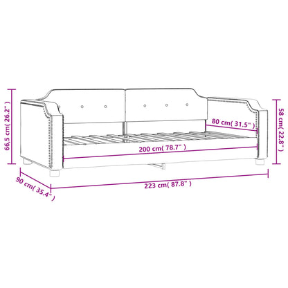 Sofá-cama 80x200 cm tecido cinzento-claro