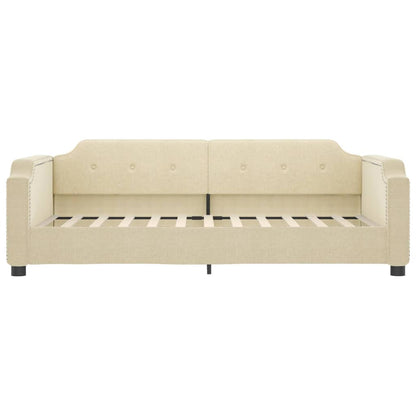 Sofá-cama 80x200 cm tecido cor creme