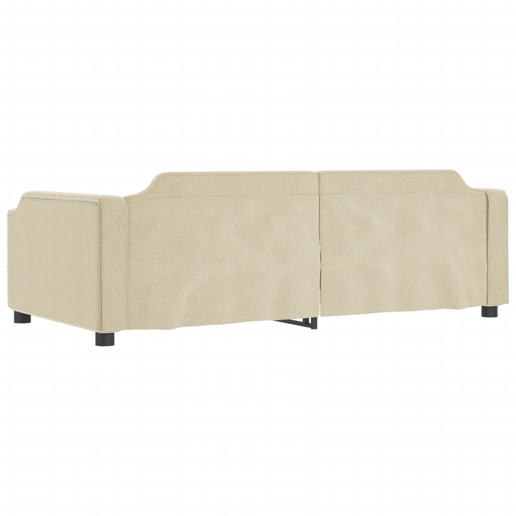 Sofá-cama 80x200 cm tecido cor creme