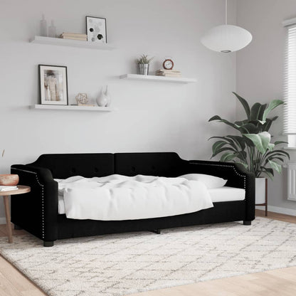 Sofá-cama 90x200 cm tecido preto