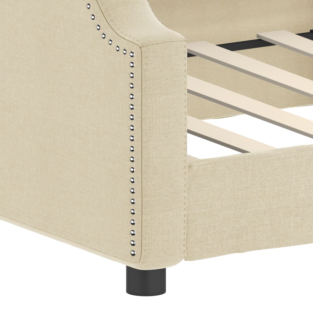 Sofá-cama 90x200 cm tecido cor creme