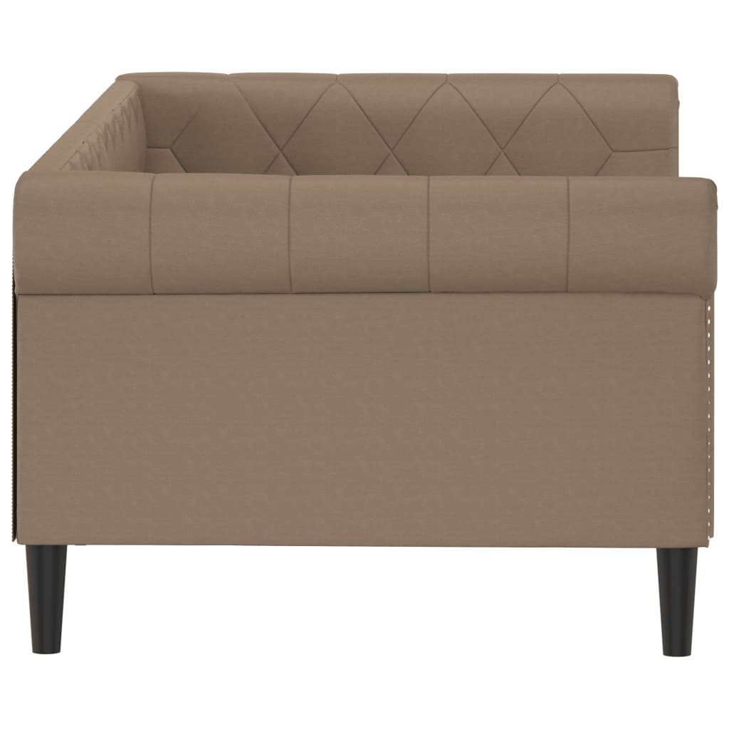 Sofá-cama 80x200 cm couro artificial cor cappuccino