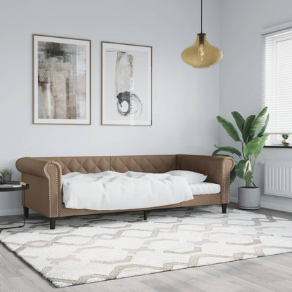 Sofá-cama 80x200 cm couro artificial cor cappuccino