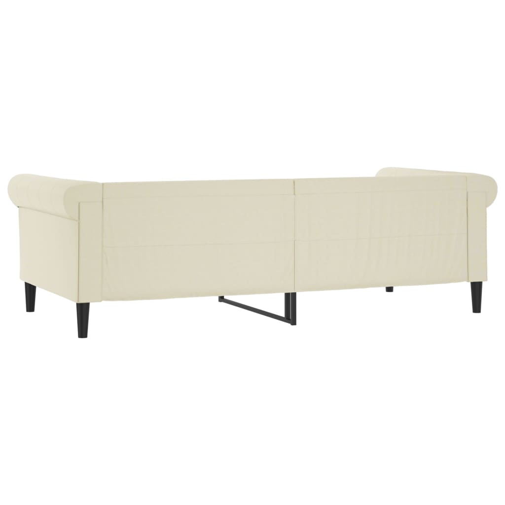 Sofá-cama 90x200 cm couro artificial cor creme