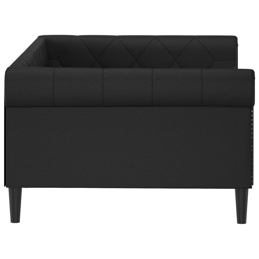 Sofá-cama 100x200 cm couro artificial preto