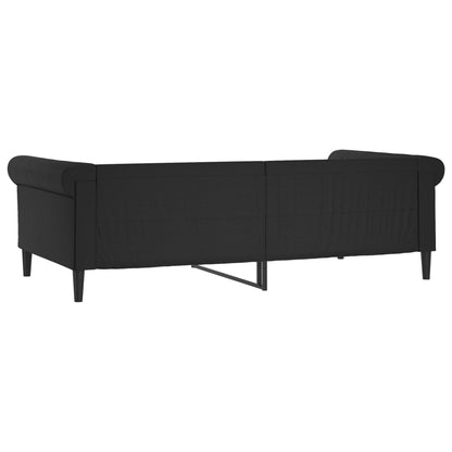 Sofá-cama 100x200 cm couro artificial preto