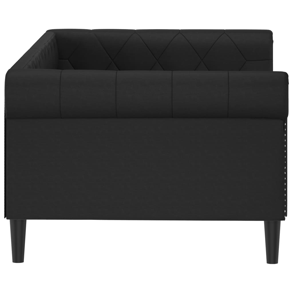 Sofá-cama 90x190 cm couro artificial preto