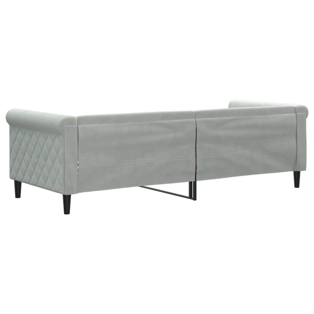 Sofá-cama 80x200 cm veludo cinzento-claro