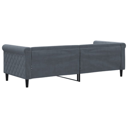 Sofá-cama 80x200 cm veludo cinzento-escuro