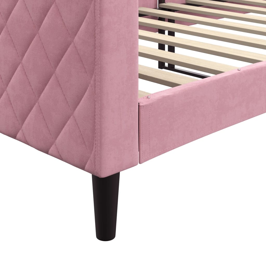 Sofá-cama 80x200 cm veludo rosa