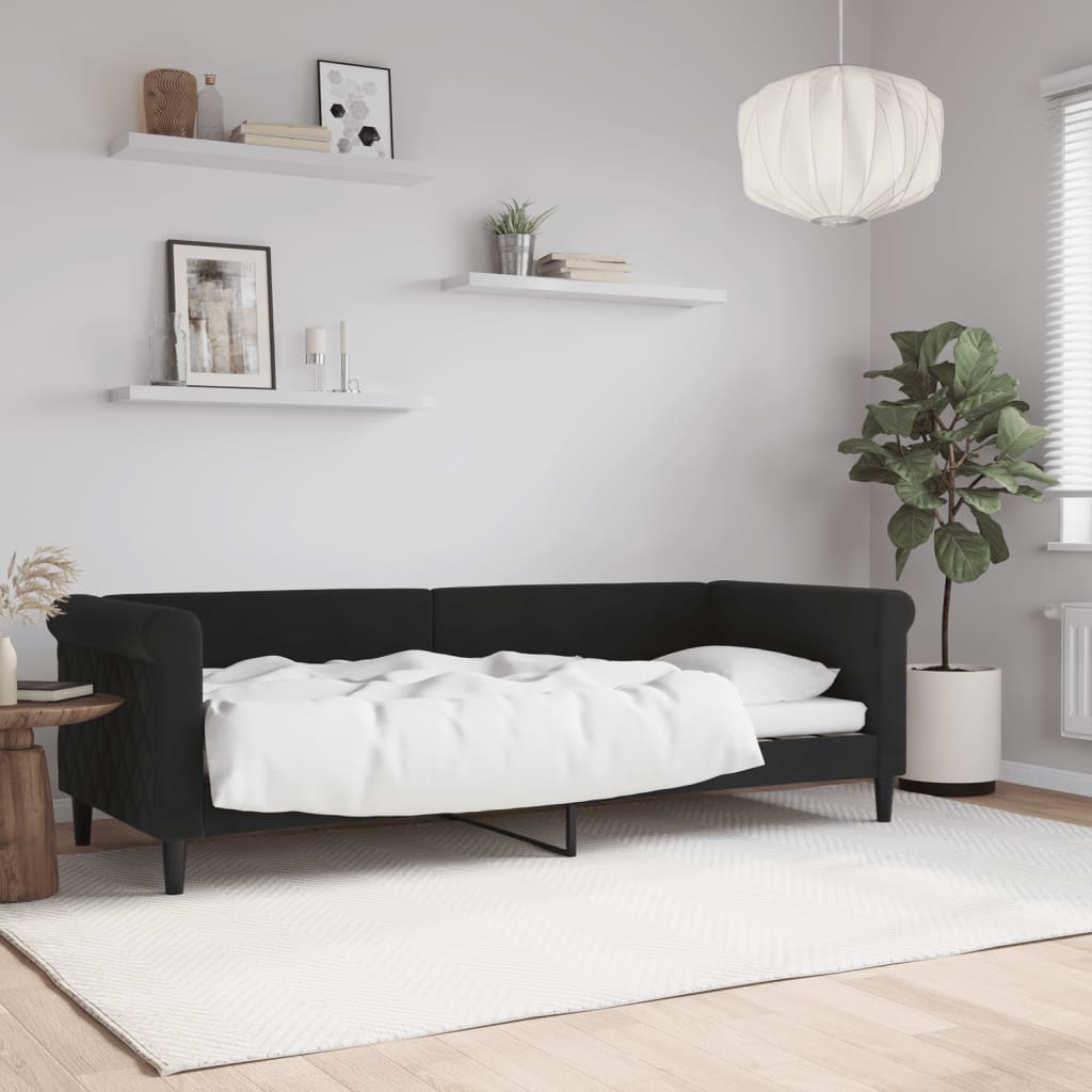 Sofá-cama 80x200 cm veludo preto