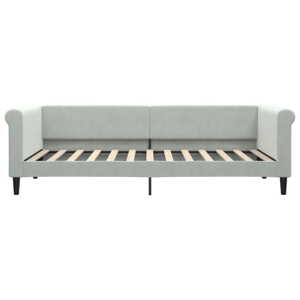 Sofá-cama 90x200 cm veludo cinzento-claro