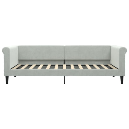 Sofá-cama 90x200 cm veludo cinzento-claro