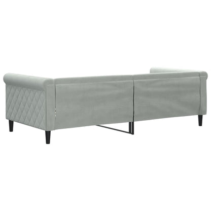 Sofá-cama 90x200 cm veludo cinzento-claro