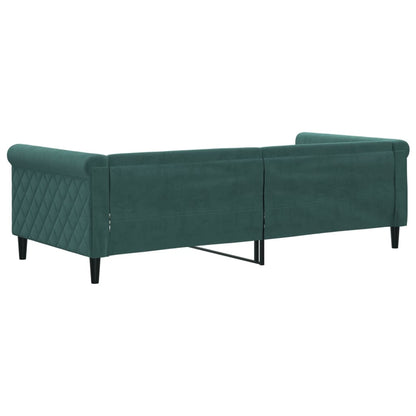 Sofá-cama 90x200 cm veludo verde-escuro