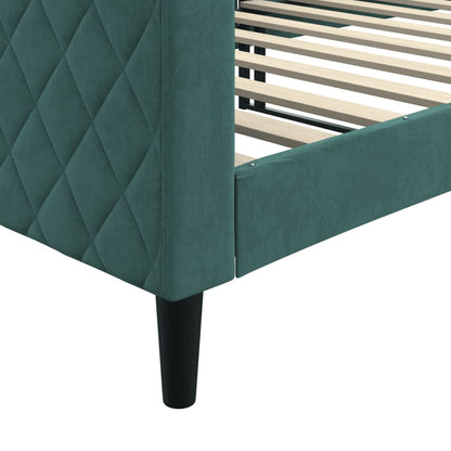 Sofá-cama 90x200 cm veludo verde-escuro