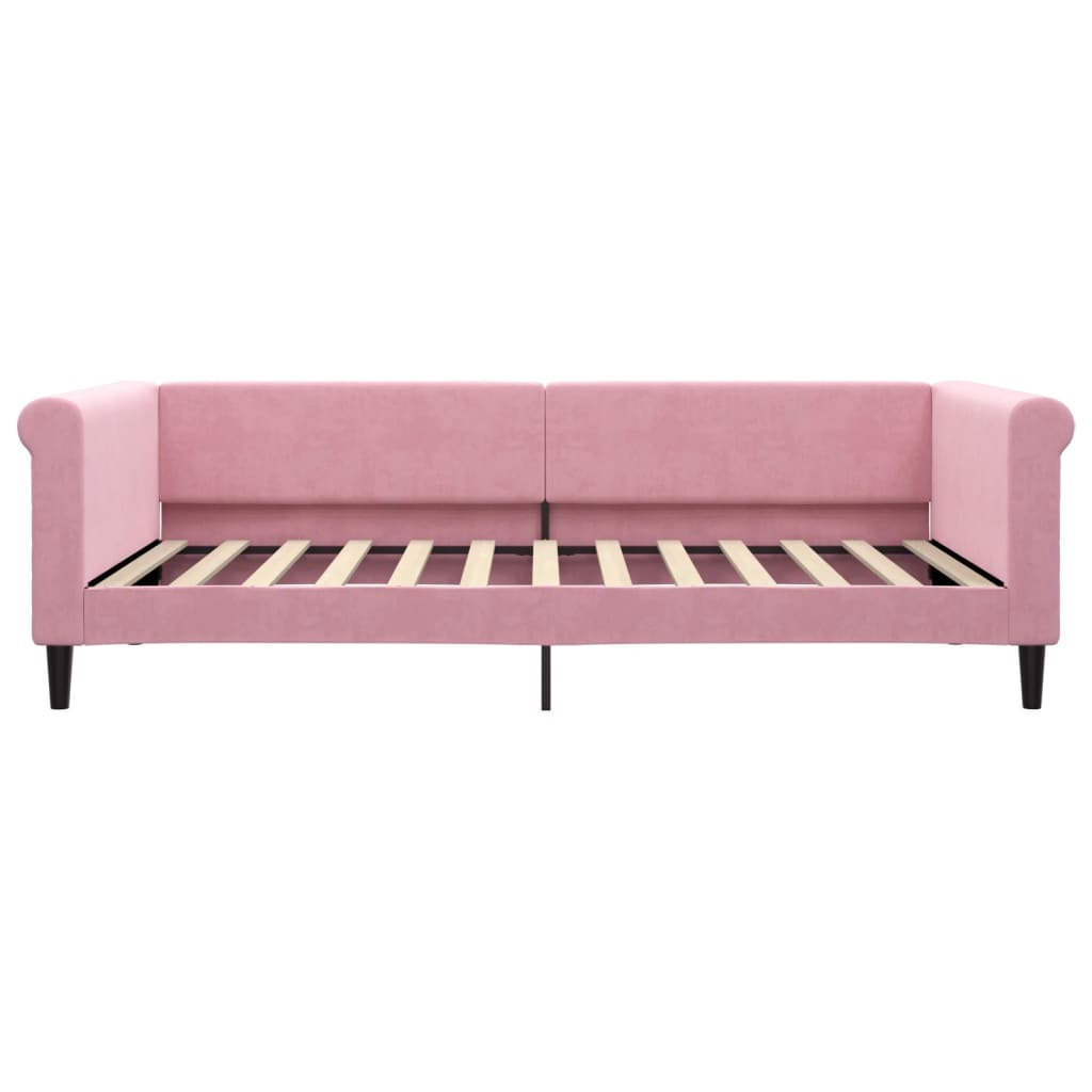 Sofá-cama 100x200 cm veludo rosa