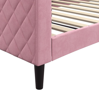 Sofá-cama 100x200 cm veludo rosa