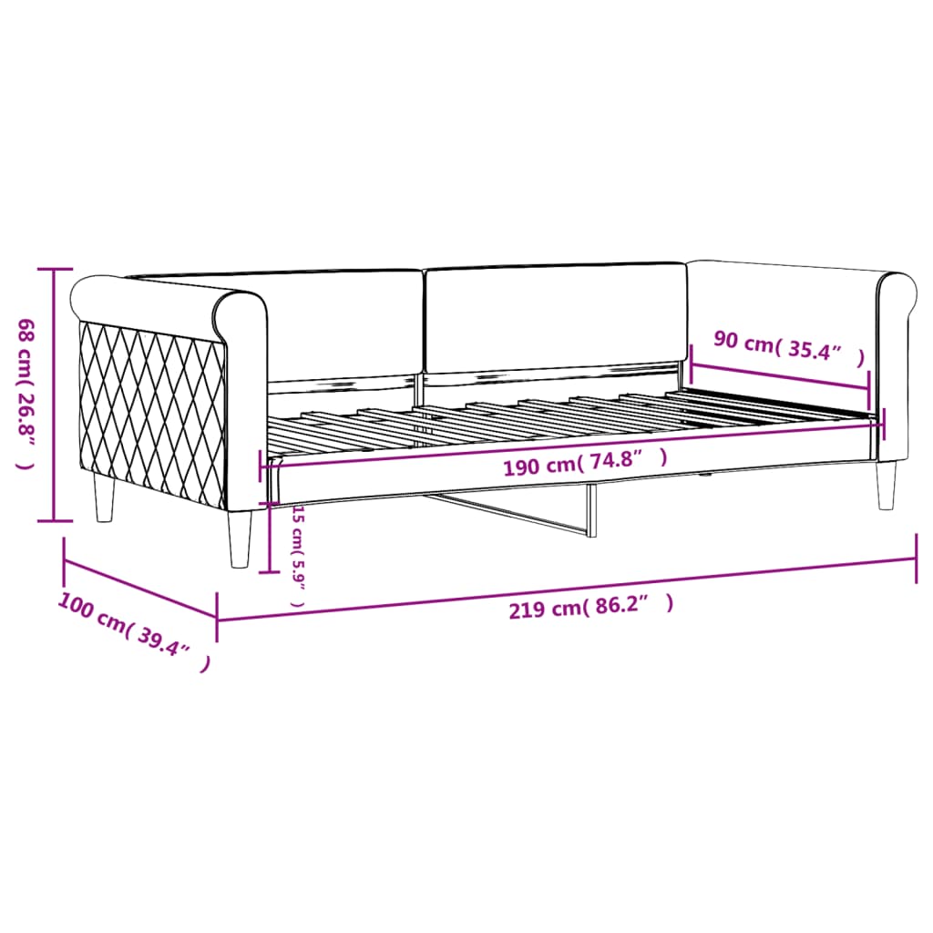 Sofá-cama 90x190 cm veludo cinzento-claro