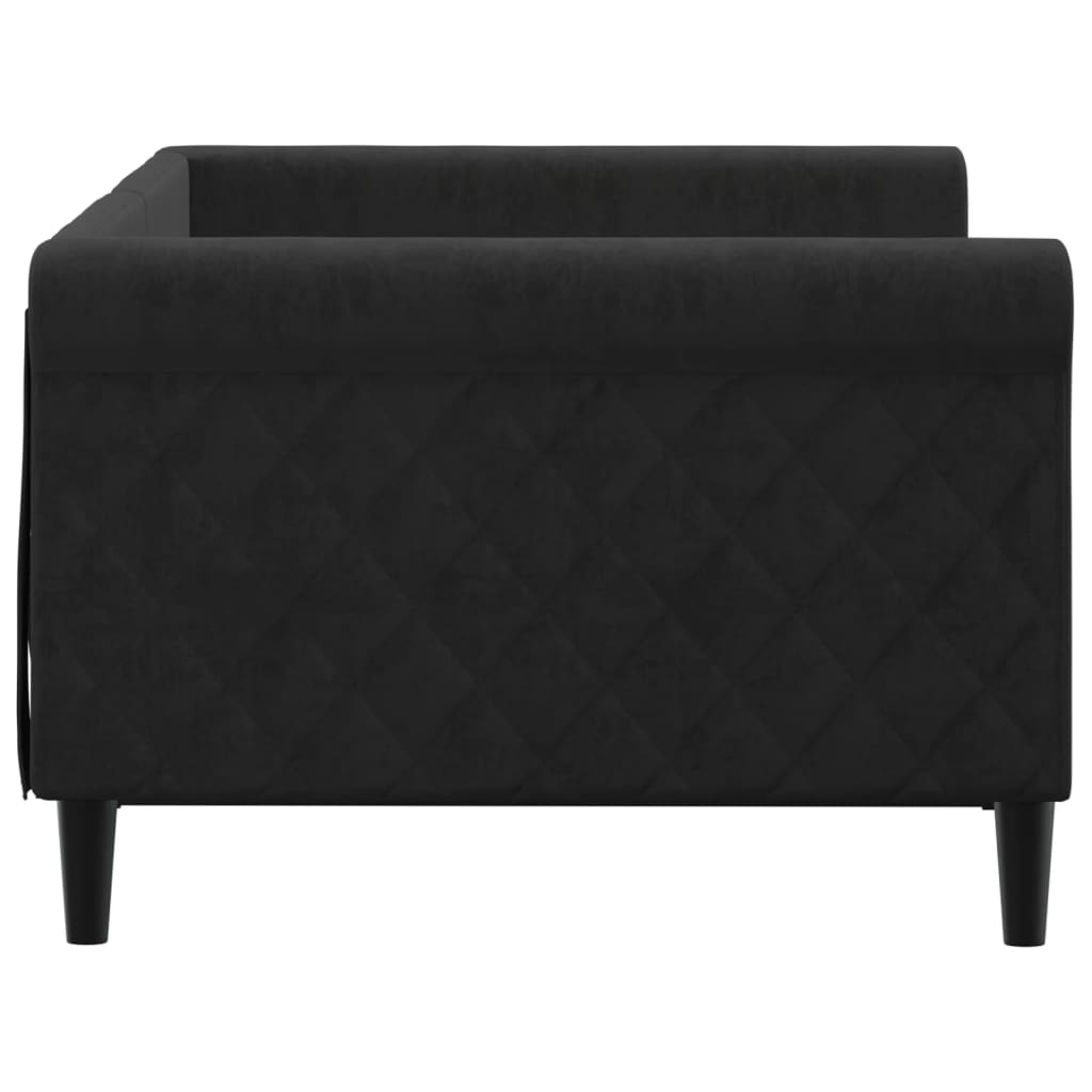 Sofá-cama 90x190 cm veludo preto