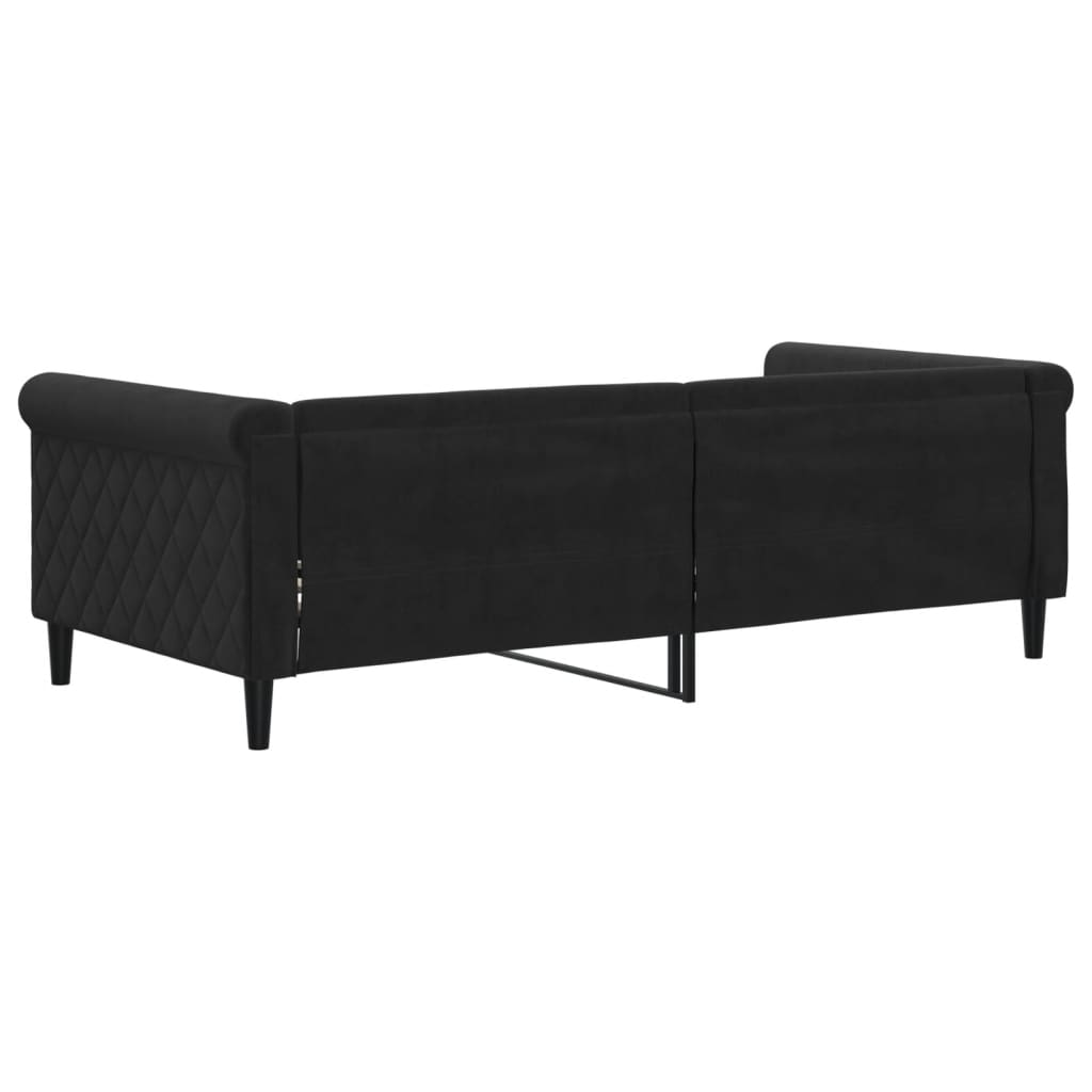 Sofá-cama 90x190 cm veludo preto