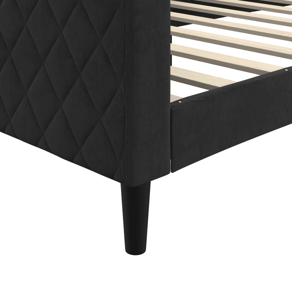 Sofá-cama 90x190 cm veludo preto