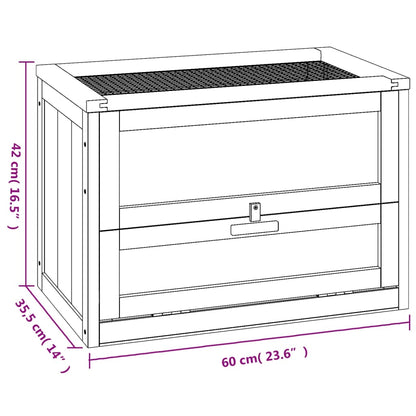 Gaiola para hamster 60x35,5x42 cm madeira de abeto maciça