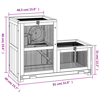 Gaiola para hamster 81x40x60 cm madeira de abeto maciça