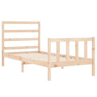 Estrutura de cama com cabeceira 90x190 cm madeira maciça