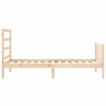 Estrutura de cama com cabeceira 90x190 cm madeira maciça