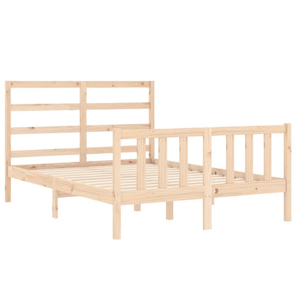 Estrutura de cama com cabeceira 140x190 cm madeira maciça