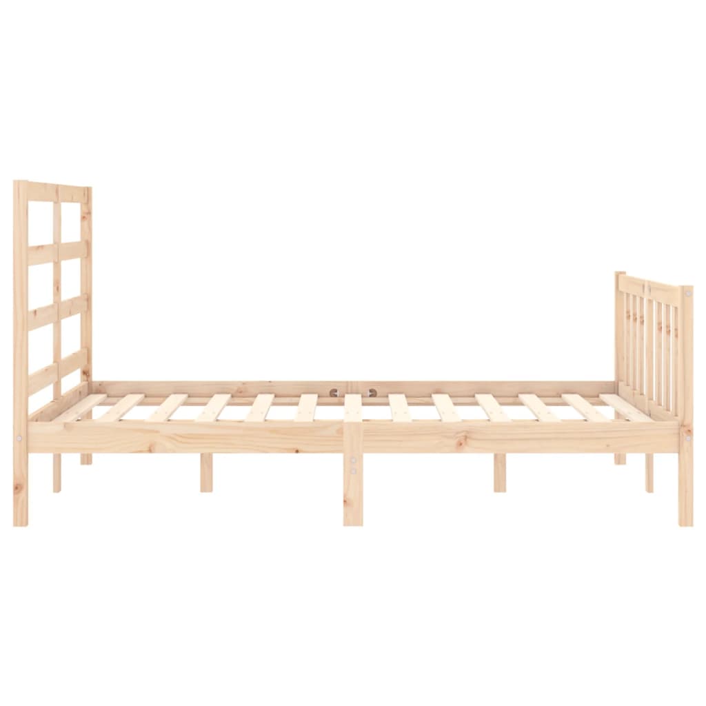 Estrutura de cama com cabeceira 140x190 cm madeira maciça