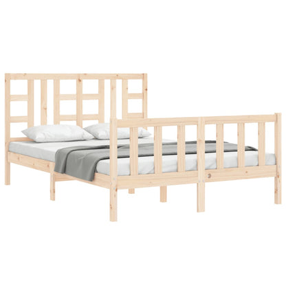 Estrutura de cama com cabeceira 140x190 cm madeira maciça